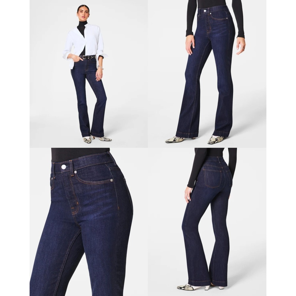 SPANX Sculpt ReDefine Flared Jeans Womens 20 Dark Indigo Denim Stretch 5-Pocket